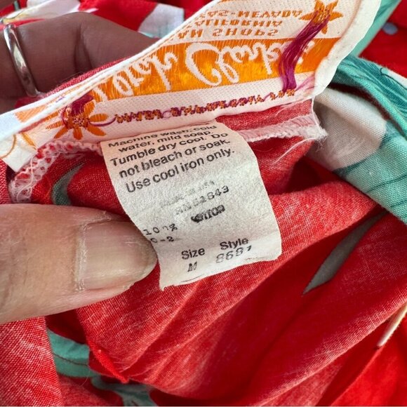 Waltah Clarke's Vintage Hawaiian Red Floral Maxi Dress Size Medium - Picture 13 of 15